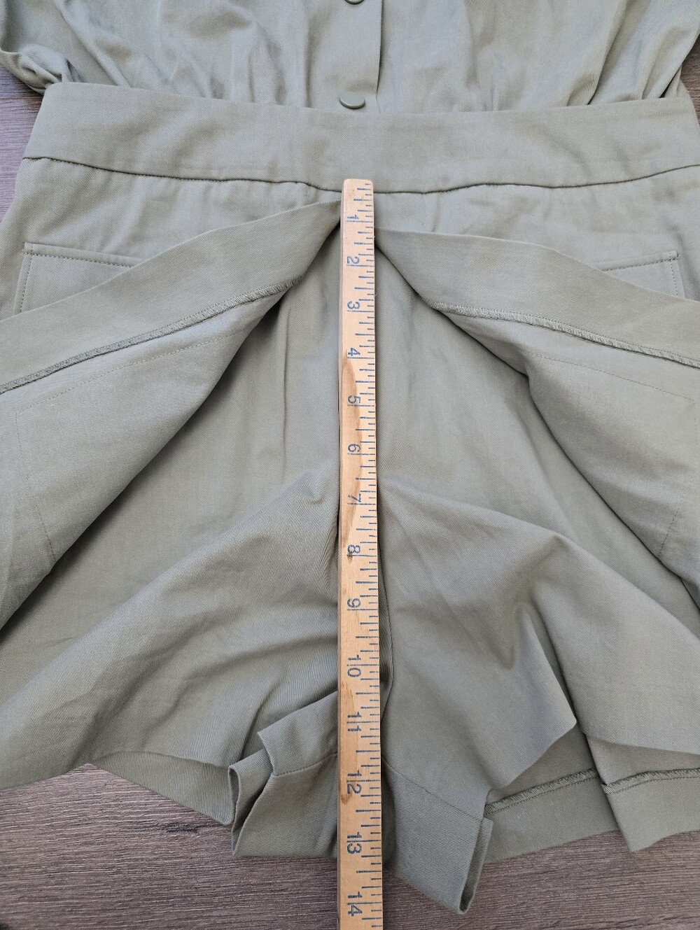 Mare Mare Long-Sleeve Utility Romper Anthropologie khaki Medium - Picture 11 of 15
